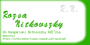 rozsa nitkovszky business card